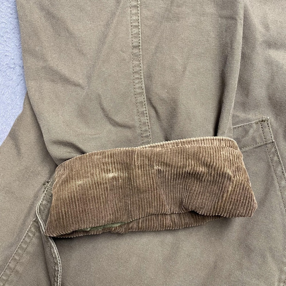 VTG American Eagle Jacket Mens XL Green Canvas Corduroy Collar‎ Lined Chore y2k - Picture 3 of 11